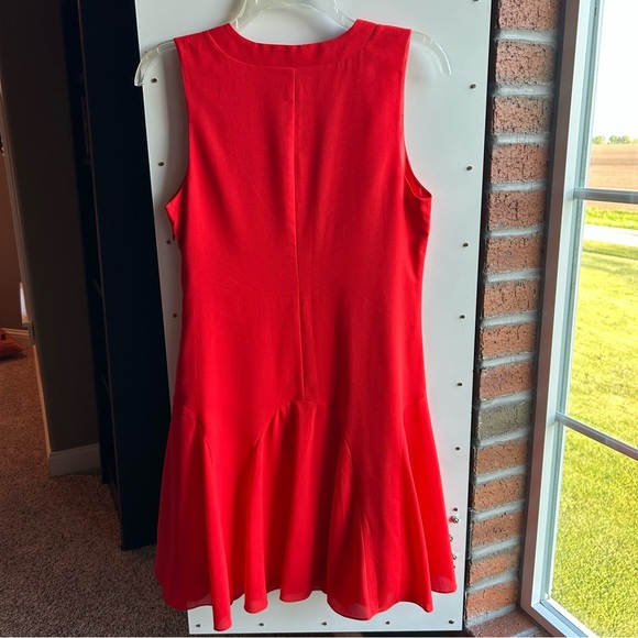 J.Crew Dress Red Classic Sleeveless V-Neck Lightweight Flare Sheath Size 0 - Picture 3 of 3